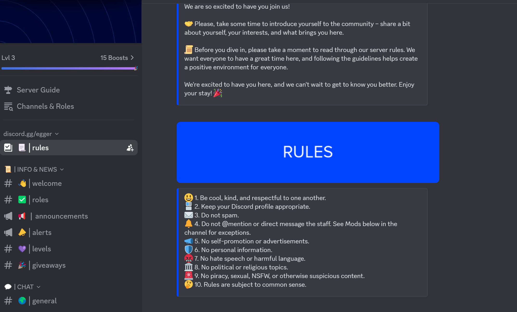 Screenshot of Discord Server